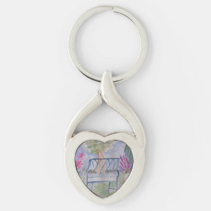 Summer Garden Bench Metal Key Ring