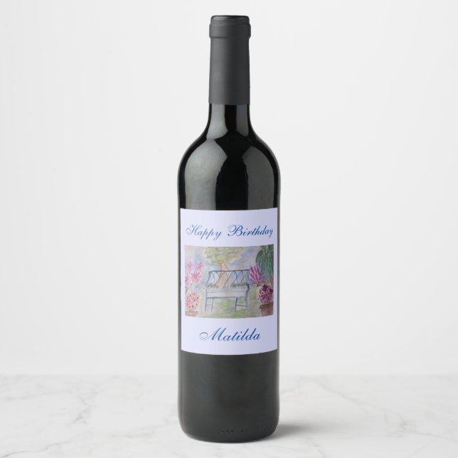 Summer Garden Bench Wine Label (Front)