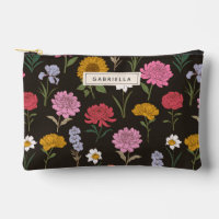 Summer Garden Black Floral Bridesmaid Personalised