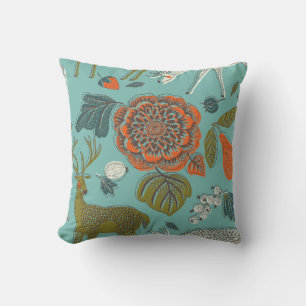 Summer Garden Deer Seamless Illustration. Cushion