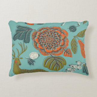 Summer Garden Deer Seamless Illustration. Decorative Cushion