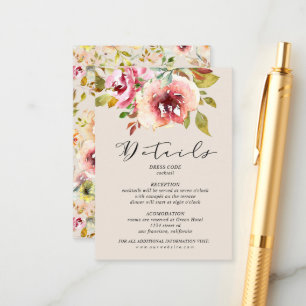 Summer Garden Floral Details Enclosure Card