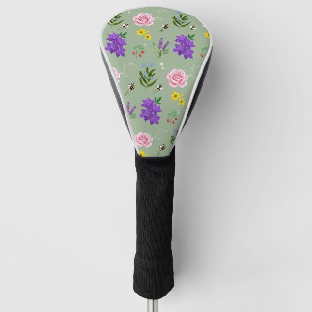 Summer Garden Floral Golf Head Cover (Front)