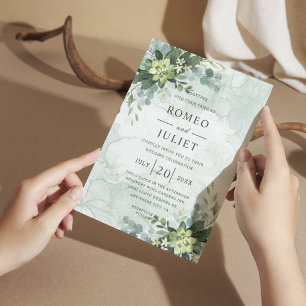 Summer Garden Floral Wedding Invitation