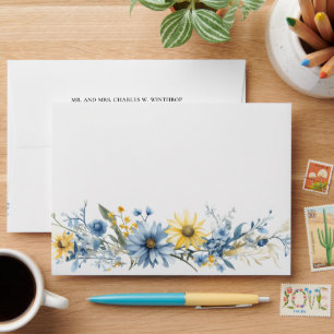 Summer Garden Floral Wedding Invitation Envelope