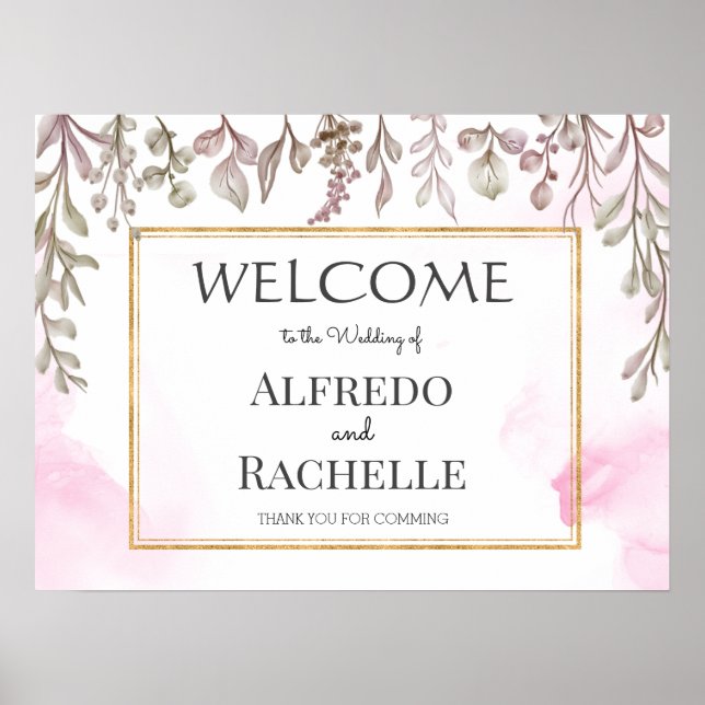 Summer Garden Floral Wedding Poster (Front)