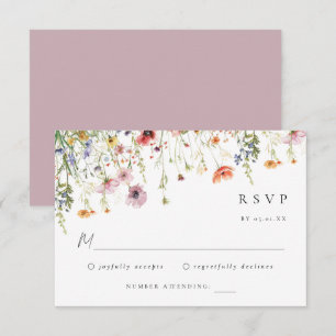 Summer Garden Floral Wedding RSVP Card