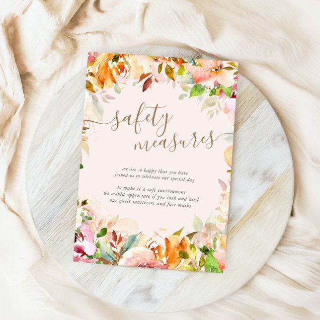 Summer Garden Floral Wedding Safety Measures Enclosure Card (Creator Uploaded)