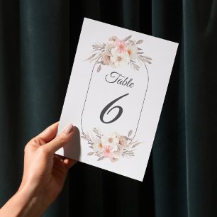 Summer Garden Floral Wedding Table Number