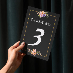 Summer Garden Floral Wedding Table Number