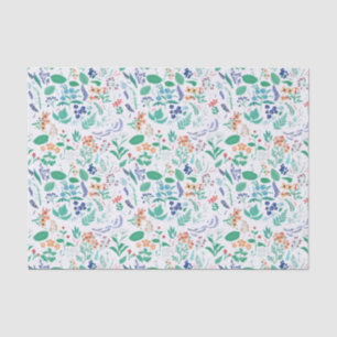 Summer Garden Flowers Leaves Botanical Blooms Tissue Paper