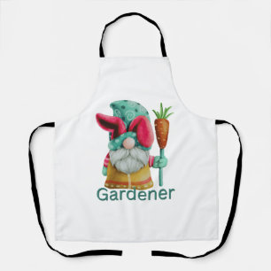 Summer Garden Gnome with Carrot   Apron