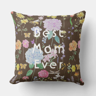summer garden in brown background pillow