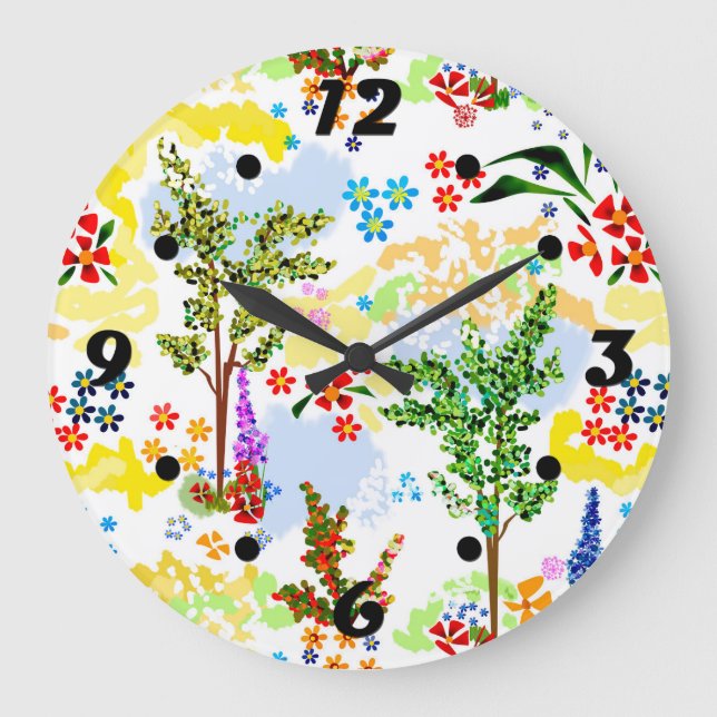 Summer garden  large clock (Front)