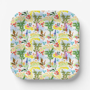 Summer garden paper plate