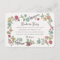 Summer Garden Party Books for Baby Shower Insert