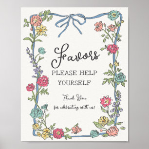 Summer Garden Party Bright Floral Favours Poster