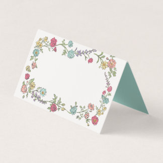 Summer Garden Party Bright Floral Table Place Card