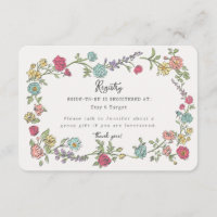 Summer Garden Party Floral Registry Invite Insert