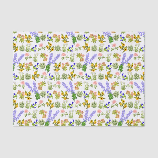 Summer Garden Party Floral Tissue Paper (Front)