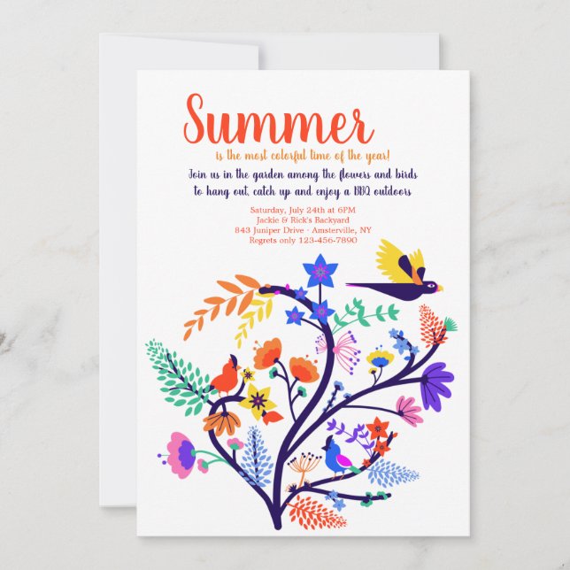Summer Garden Party Invitation (Front)