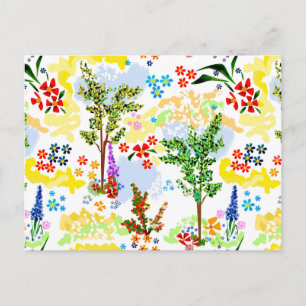 Summer garden postcard