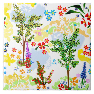 Summer garden tile