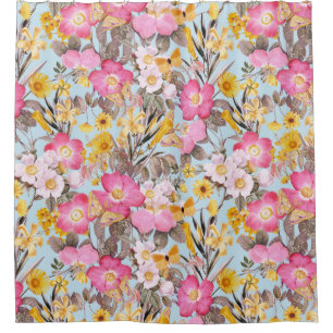 Summer Garden - Vintage Redouté Cottage Roses 2 Shower Curtain