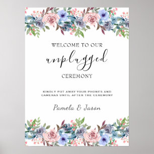 Summer Garden Watercolor Floral unplugged sign