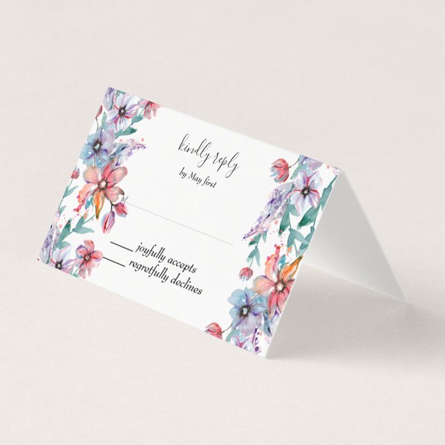 Summer Garden Watercolor Floral Wedding (Front)