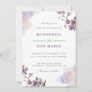 Summer Garden Watercolor Floral Wedding Invitation