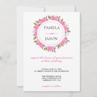 Summer Garden Watercolor Floral wedding Invitation