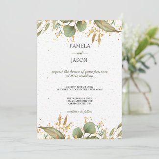 Summer Garden Watercolor Floral wedding Invitation