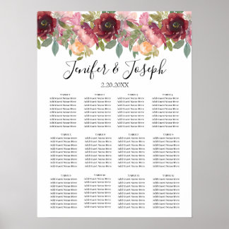 Summer Garden Watercolor Floral Wedding  Poster