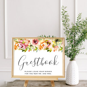Summer Garden Watercolor Floral Wedding Poster