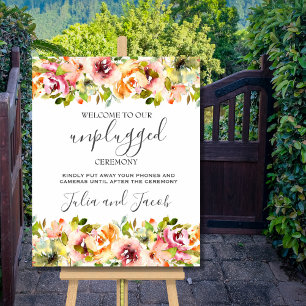 Summer Garden Watercolor Floral Wedding Poster