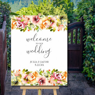 Summer Garden Watercolor Floral Wedding Poster