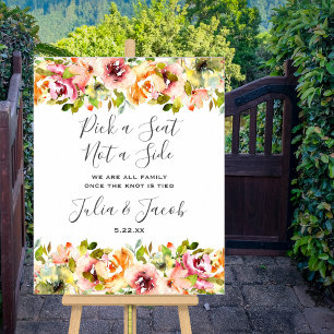 Summer Garden Watercolor Floral Wedding Poster