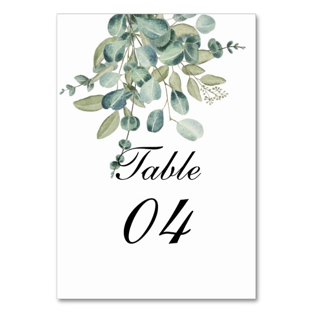 Summer Garden Watercolor Floral Wedding Table Number (Front)