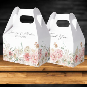 Summer Garden Watercolour Floral Wedding Favour Box