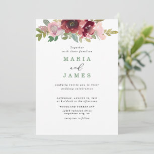 Summer Garden Watercolour Floral Wedding Invitation
