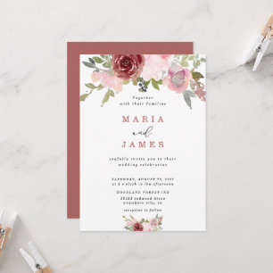 Summer Garden Watercolour Floral Wedding Invitation