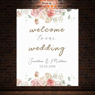 Summer Garden Watercolour Floral Wedding Poster