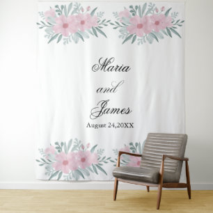 Summer Garden Watercolour Floral Wedding Tapestry