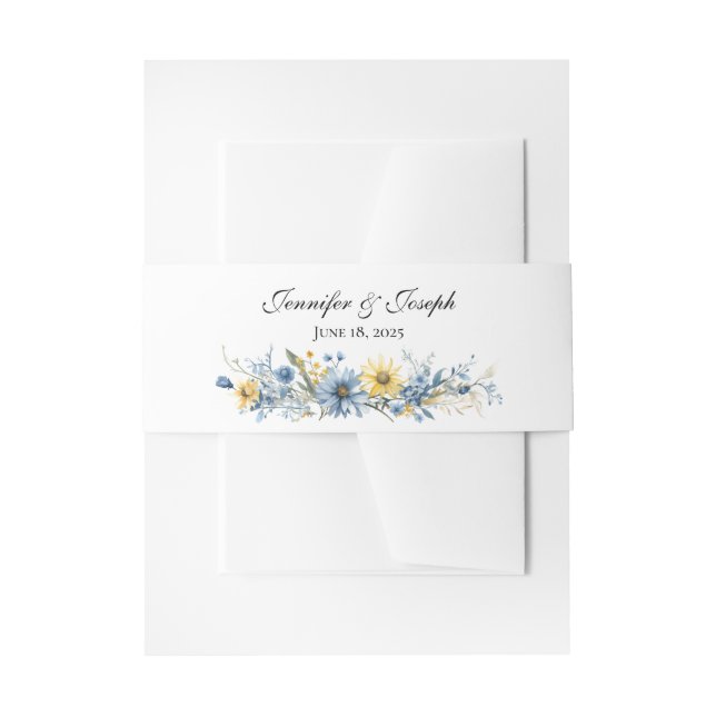 Summer Garden Wedding  Invitation Belly Band (Front Example)