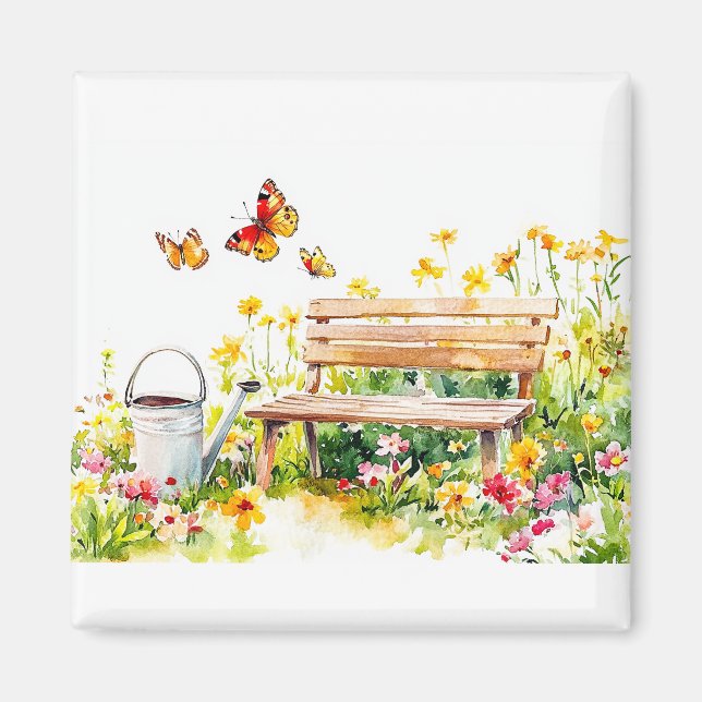 Summer Garden with Butterflies Magnet (Front)