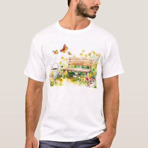 Summer Garden with Butterflies T-Shirt