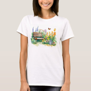 Summer Garden with Butterflies T-Shirt