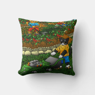 Summer Gardening Cats Cushion
