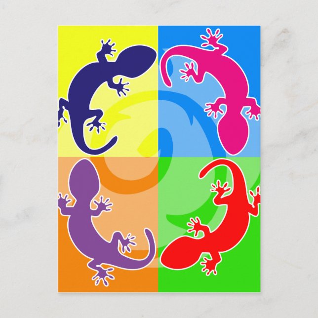 Summer gecko pop postcard (Front)